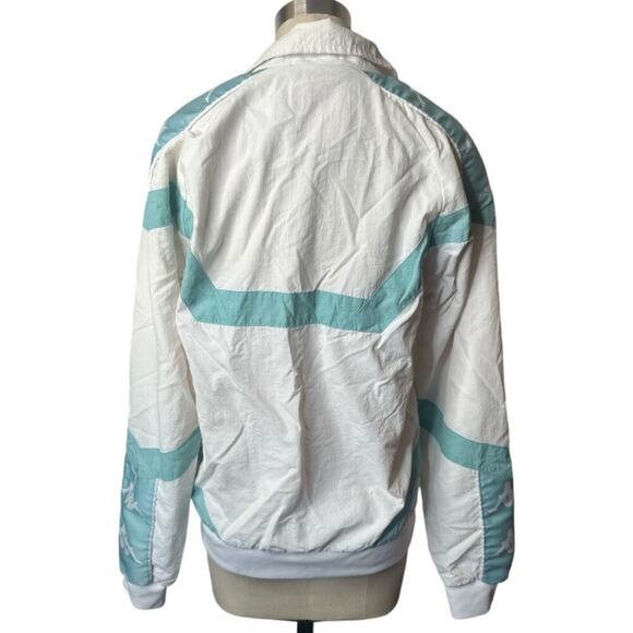 Vintage Kappa White Turq Zip Up Retro Track Windbreaker Jacket Women's Size L - Picture 3 of 8